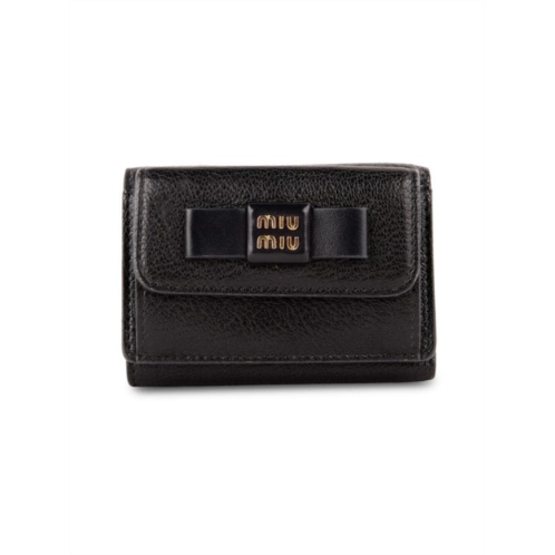Miu Miu Vitello Shine Leather Trifold Wallet