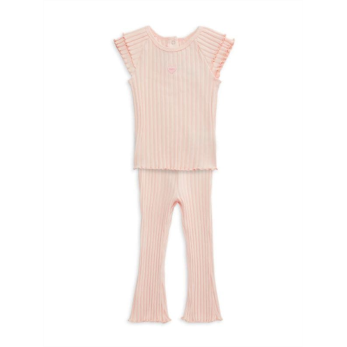 Juicy Couture Baby Girls 2-Piece Ribbed Top & Pants Set