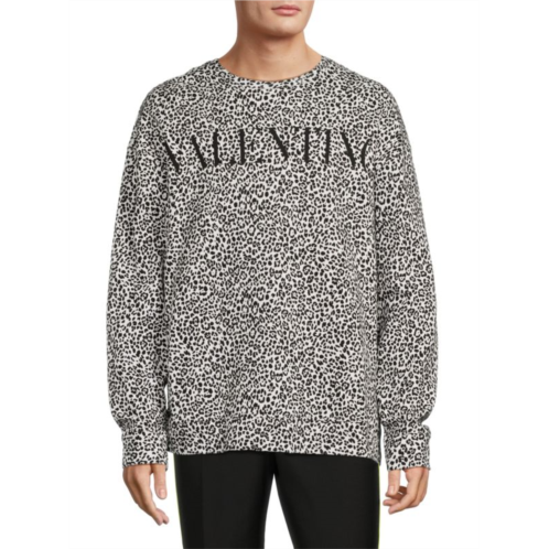 Valentino Animal Print Drop Shoulder Sweatshirt