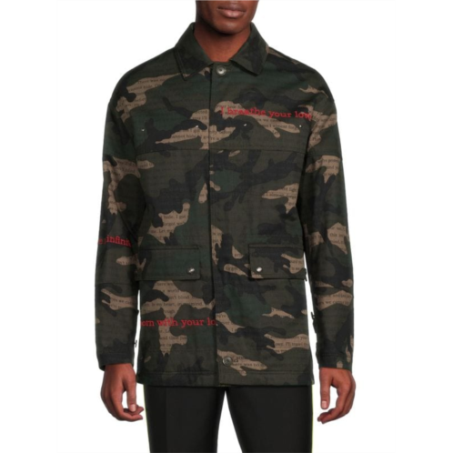 Valentino Caban Camouflage Shirt Jacket