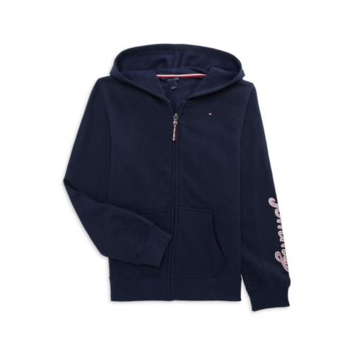 Tommy Hilfiger Girls Logo Fleece Zip Hoodie