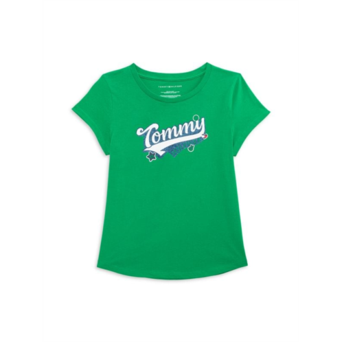 Tommy Hilfiger Girls Logo Glitter T-Shirt
