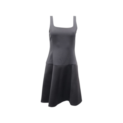 Theory Sleeveless Mini Dress With Square Neckline In Black Triacetate