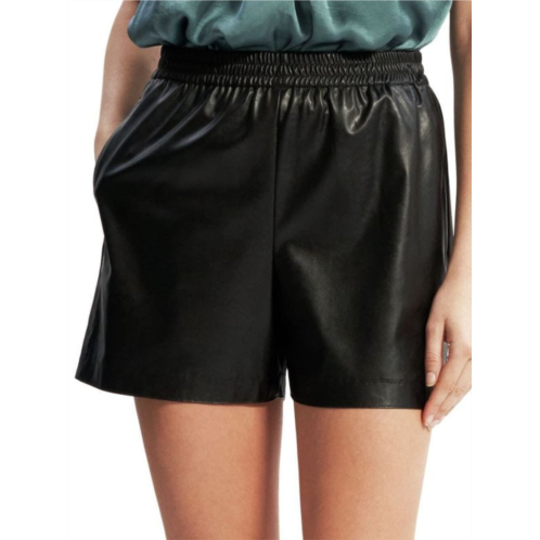 Theory Relaxed Fit Faux Leather Shorts
