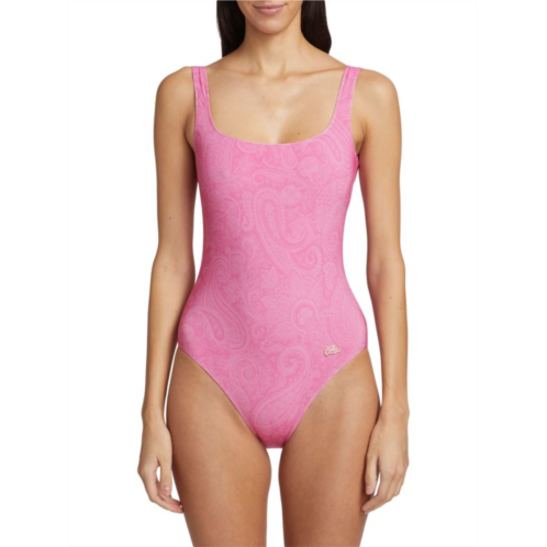 Etro Floral Wave One Piece Swimsuit