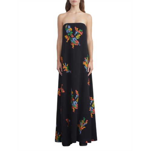 Lafayette 148 New York Embroidered Strapless Maxi Dress