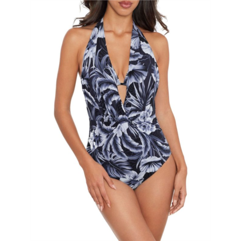 Amoressa by Miraclesuit Blue Panther Laila Floral One Piece Swimsuit