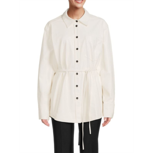 Proenza Schouler Faux Leather Belted Shirt Jacket