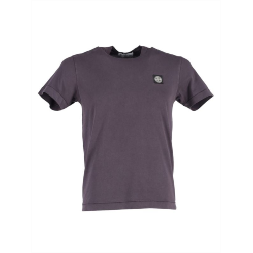 Stone Island Logo Patch T-Shirt In Purple Cotton