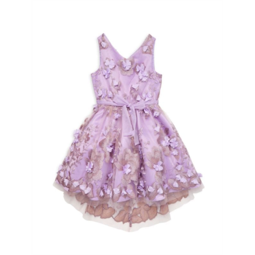 Christian Siriano Girls Floral Applique Tulle Dress