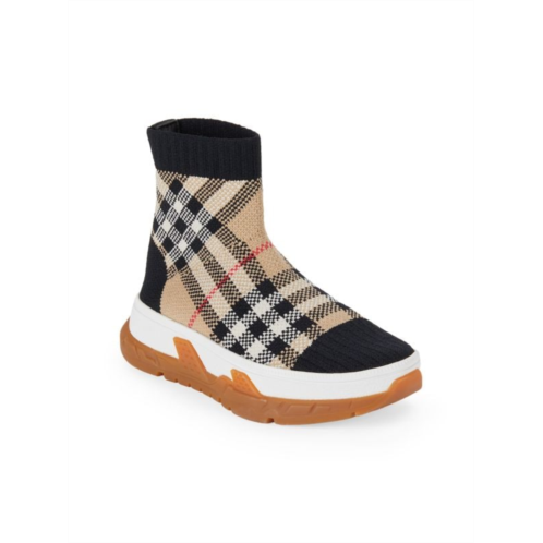 Burberry Little Kids Check Sock Sneakers