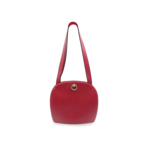 Celine Dome Shoulder Bag In Red Leather