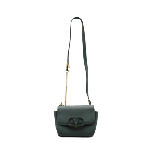 Valentino Garavani Small Vsling Shoulder Bag In Green Calfskin Leather