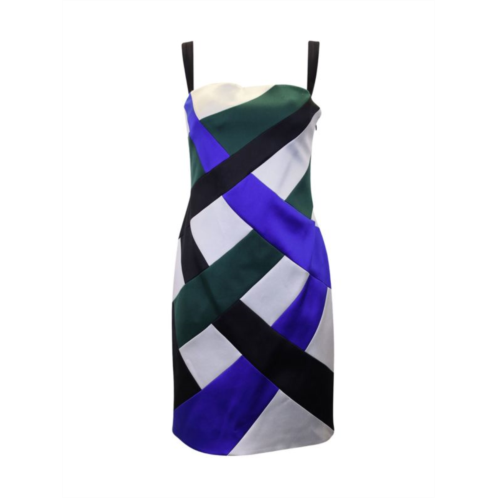 Giorgio Armani Panel Stripe Dress In Multicolor Polyester