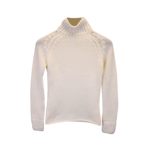 Loro Piana Turtleneck Sweater In White Cashmere