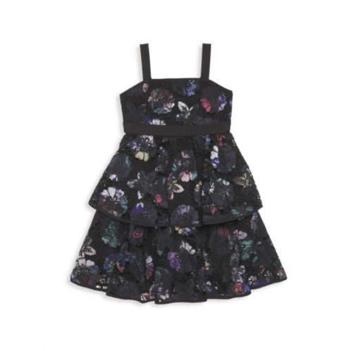 Marchesa Notte Little Girls Floral Lace Tiered Dress