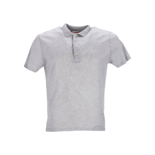 Prada Pin Stripe Polo Shirt In Grey Cotton