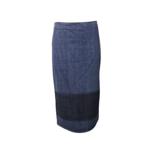Marni Denim Pencil Skirt With Dark Hem In Blue Cotton