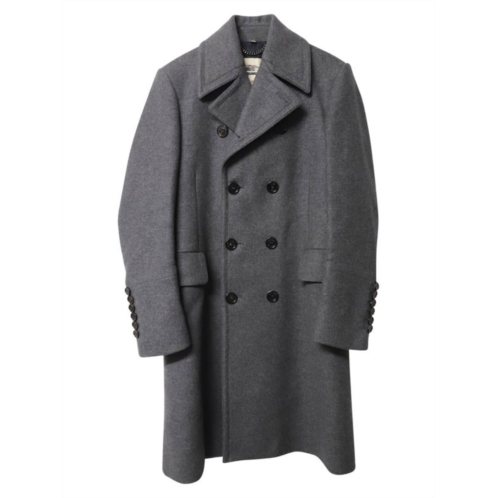 Burberry Long Trench Coat In Grey Wool