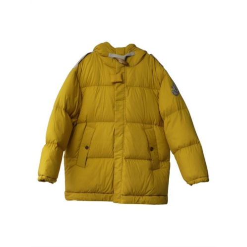 Moncler Puffer Down Jacket In Yellow Cotton Polyamide