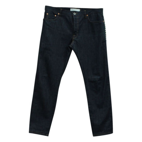 Valentino Rockstud-Embellished Jeans In Blue Cotton Denim