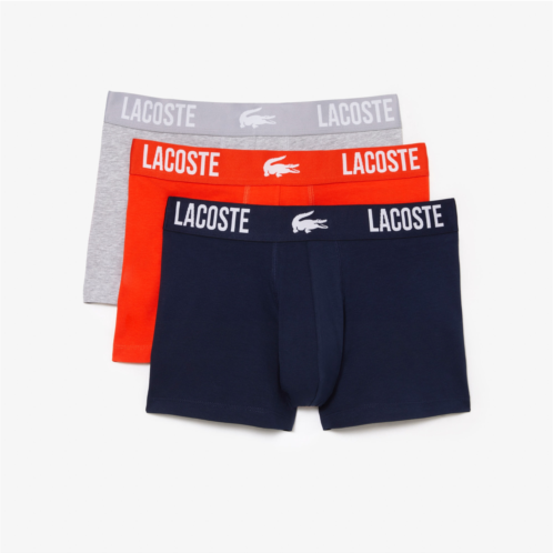 Lacoste Mens Branded Jersey Trunks 3-Pack