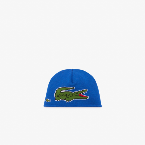 Lacoste Kids Wool Beanie with Large Crocodile