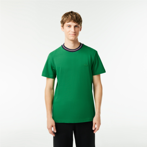 Lacoste Mens Stripe Collar Stretch Pique T-Shirt