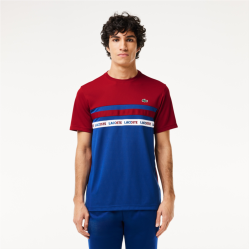 Lacoste Mens Ultra-Dry Logo Stripe Pique Tennis T-Shirt