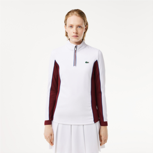 Lacoste Womens Slim Fit Quarter-Zip Sweatshirt