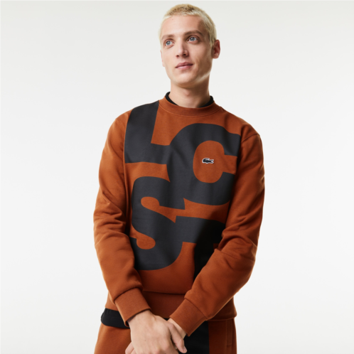 Lacoste Mens Classic Fit Contrast Lettering Cotton Sweatshirt