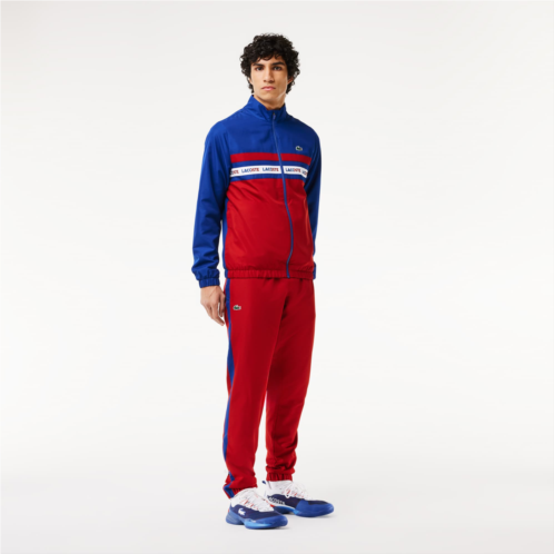 Lacoste Mens Logo Stripe Tennis Sweatsuit