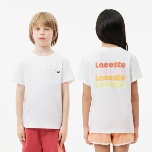 Lacoste Kids Contrast Print Cotton Jersey T-Shirt