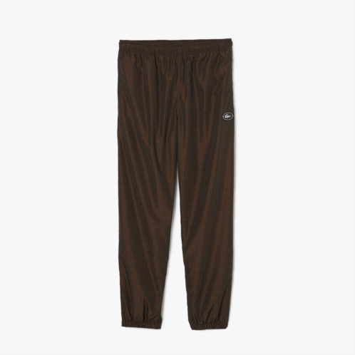 Lacoste Mens Water-Repellent Check Twill Joggers
