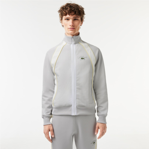 Lacoste Mens Organic Cotton Colorblock Zip-Up Sweatshirt
