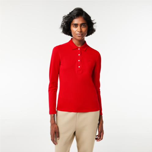 Lacoste Womens Slim Fit Stretch Pique Polo