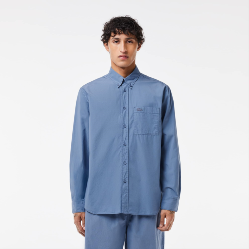 Lacoste Mens Relaxed Fit Washed Effect Poplin Shirt