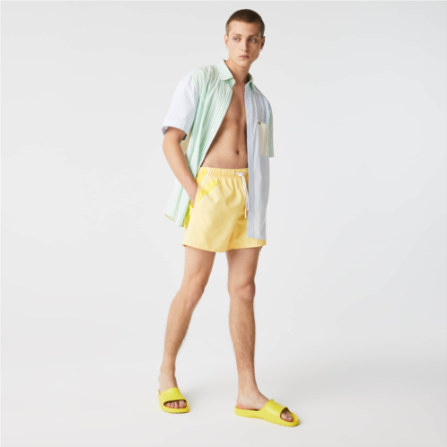 Lacoste Mens Crocodile Mesh-Lined Swimming Trunks