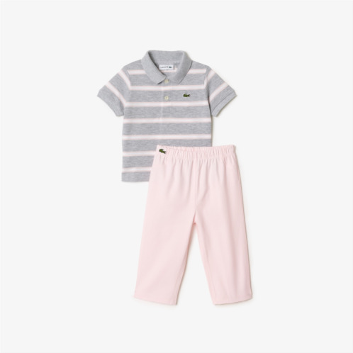 Lacoste Kids Organic Cotton Mini Pique Pajama Gift Set
