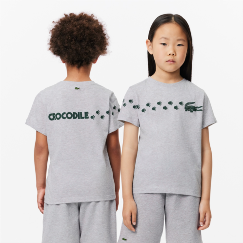 Lacoste Kids Croc Print Cotton T-Shirt