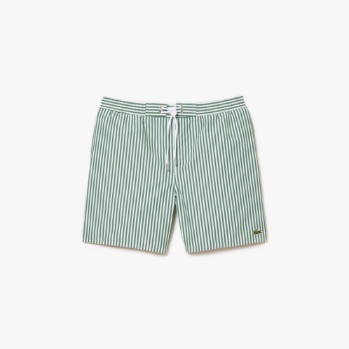Lacoste Mens Striped Swimming Trunks
