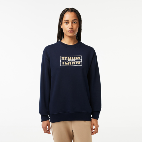 Lacoste Oversized Tennis Print Fleece Jogger Sweatshirt