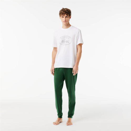 Lacoste Mens Pajama Set with Contrast Logo Print Pants