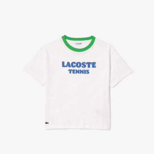 Lacoste Kids Croc Print Cotton Jersey T-Shirt