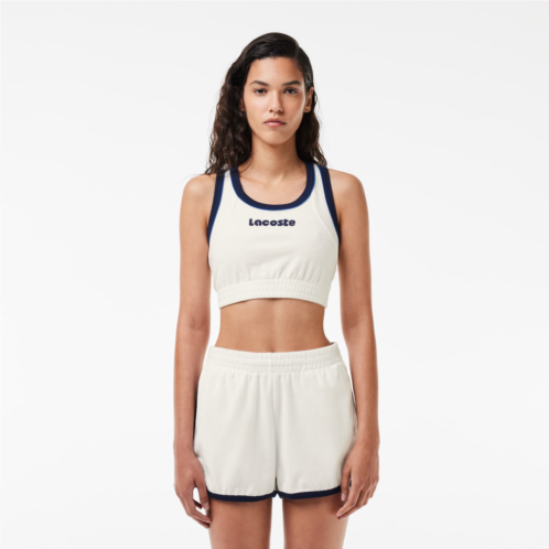 Lacoste Womens Contrast Embroidered Terry Bralette