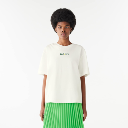 Lacoste Womens Oversized Tennis Ball Print Jersey T-Shirt