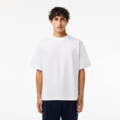 Lacoste Mens Loose Fit Heavy Cotton Embroidered T-Shirt