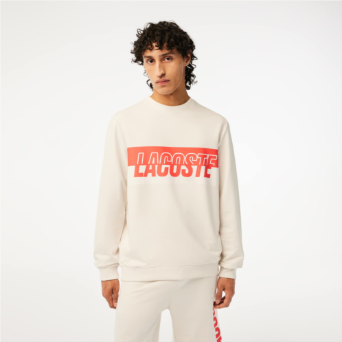 Lacoste Mens Contrast Logo Print Fleece Sweatshirt