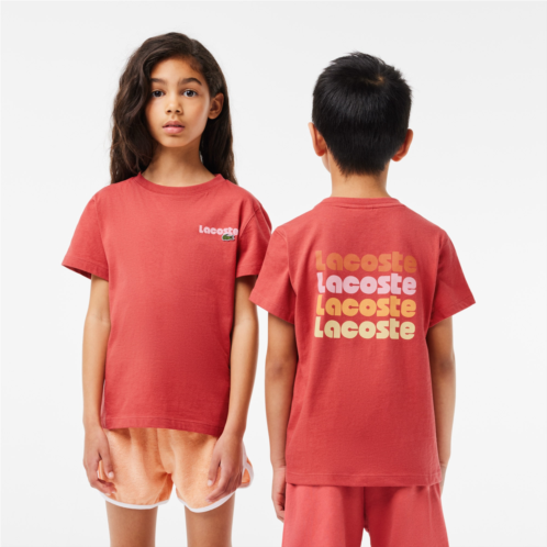 Lacoste Kids Contrast Print Cotton Jersey T-Shirt