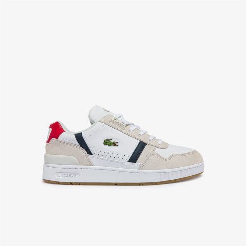 Lacoste Mens T-Clip Multicolor Leather & Suede Sneakers